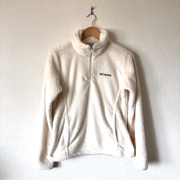 *NWT* COLUMBIA Cream Sherpa Fleece Quarter-Zip Sweater – Women's S - Picture 1 of 11